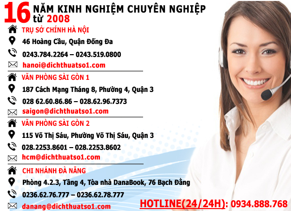 Liên hệ với Dịch thuật Số 1